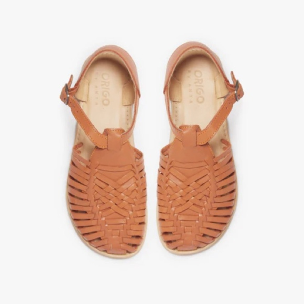 ORIGO Huarache Sandal Barefoot Zero Drop Womens 7 DAMAGED Natural Leather